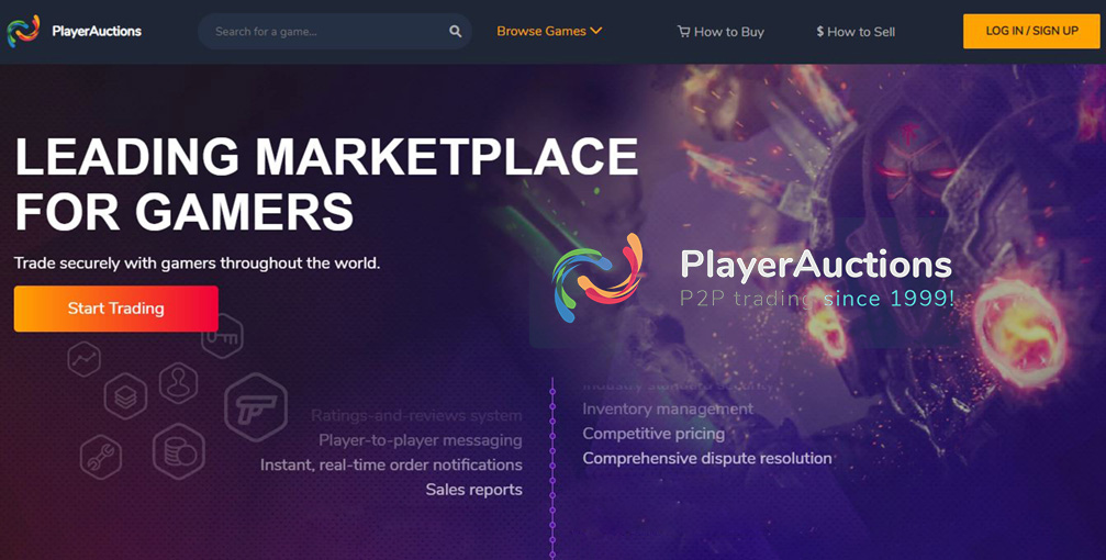 معاملات گیم در سایت PlayerAuctions