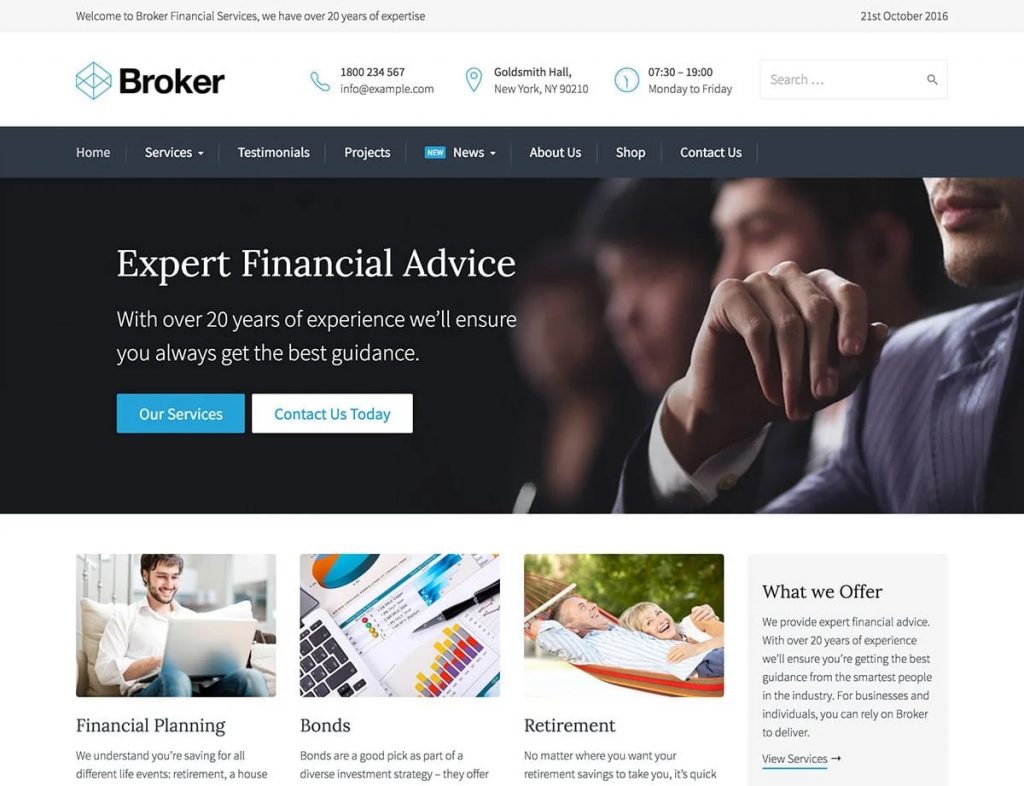 بهترین قالب های وردپرس حوزه مالی Broker