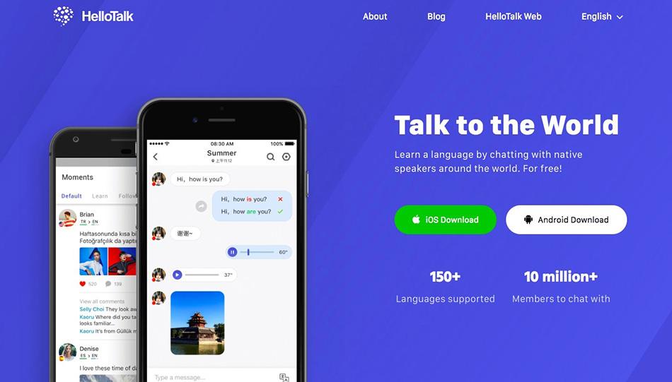 اپلیکیشن HelloTalk در یادگیری زبان