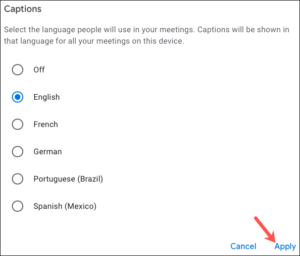 فعال کردن Live caption در Google Meet