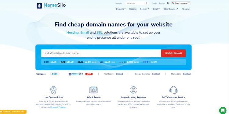 NameSilo جایگزین Google Domains برای ثبت دامنه