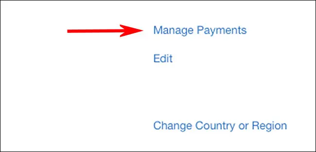 روی "Manage Payments" کلیک کنید.