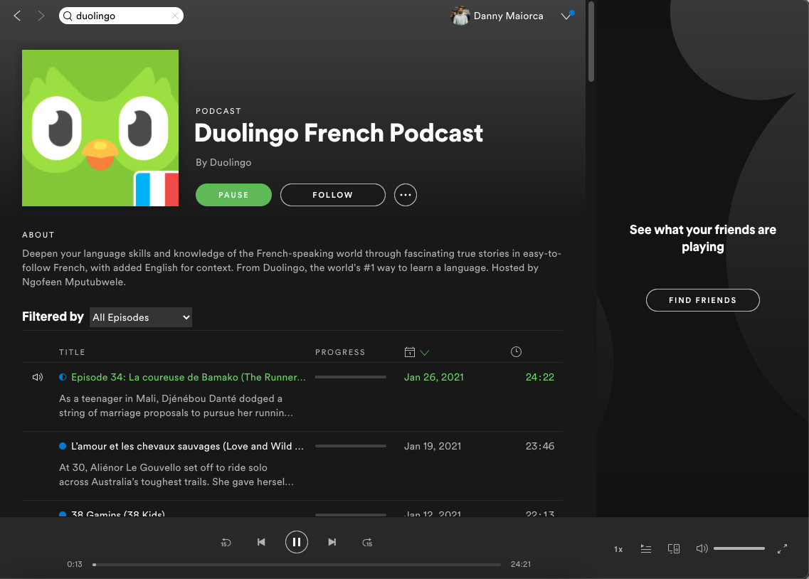 ادامه یادگیری با Duolingo: پادکست گوش کنید