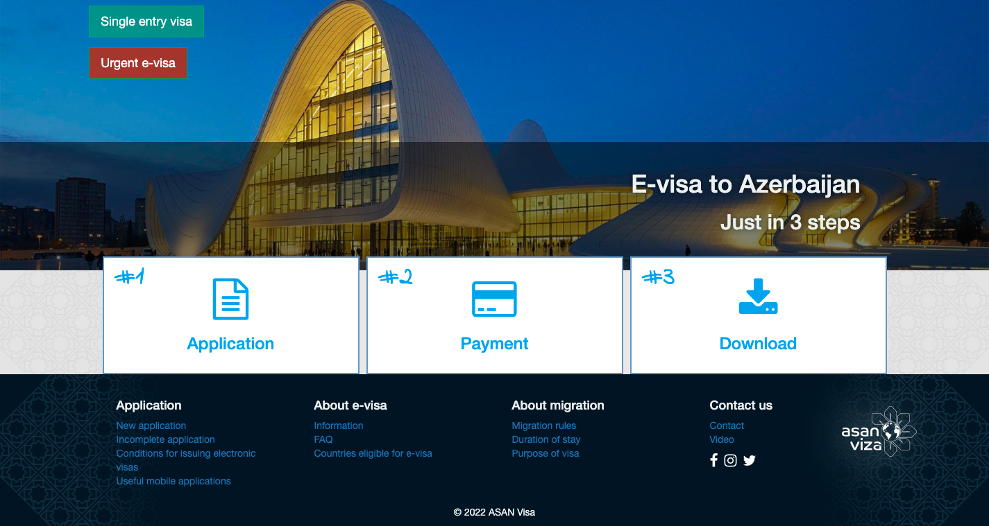 پرداخت ویزای آذربایجان (e-Visa)