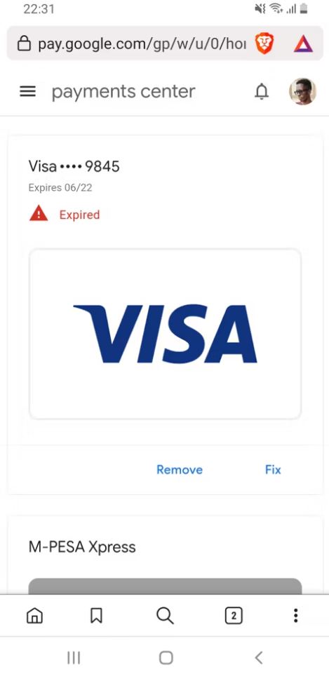 نحوه ی حذف یک کارت موجود از فروشگاه Google Play