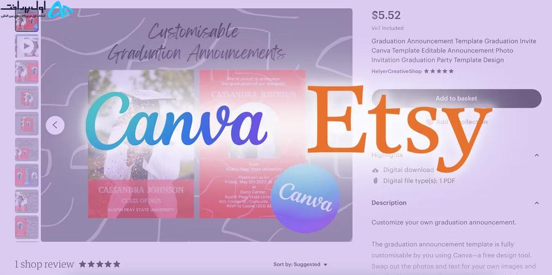 فروش قالب های Canva خود در Etsy