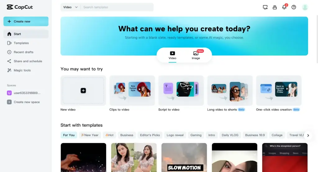 اکانت CapCut (کپ کات)