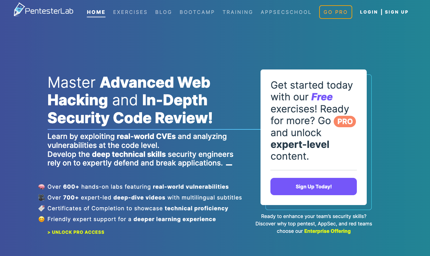 سایت PentesterLab