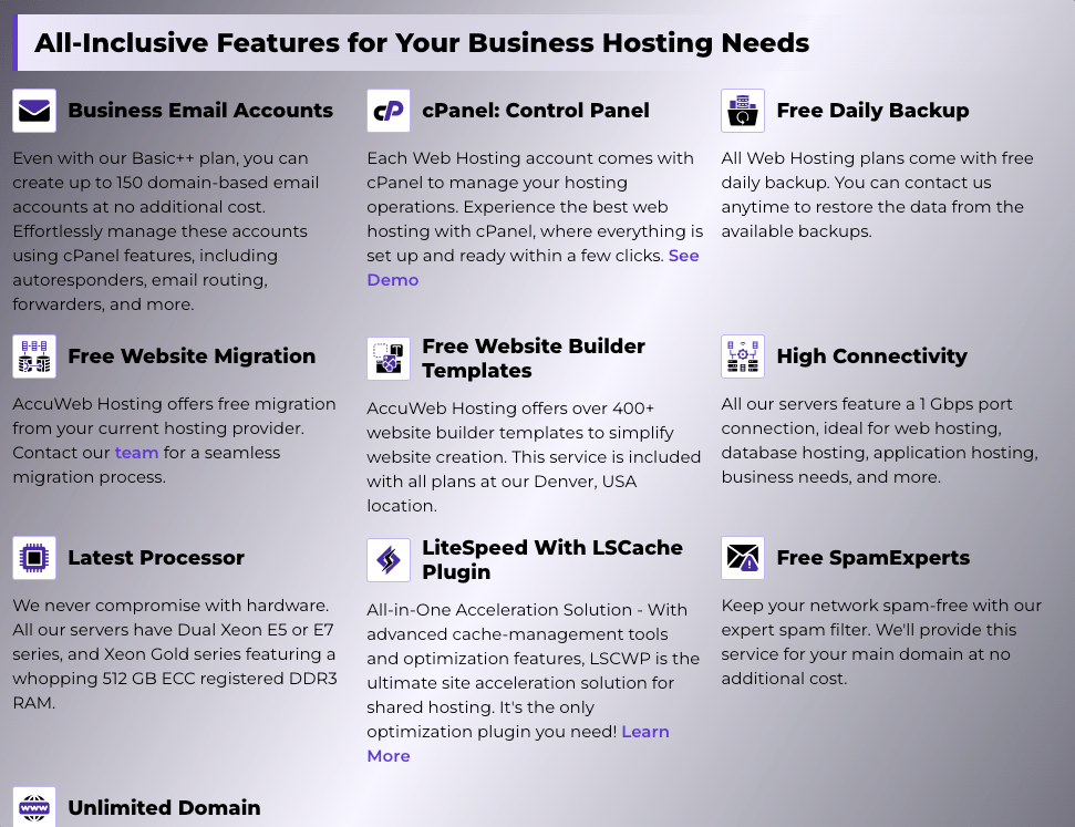 سایت AccuWeb Hosting