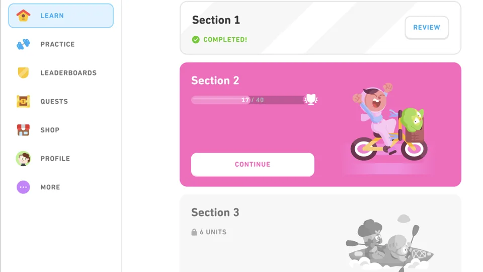 اپلیکیشن زبان Duolingo