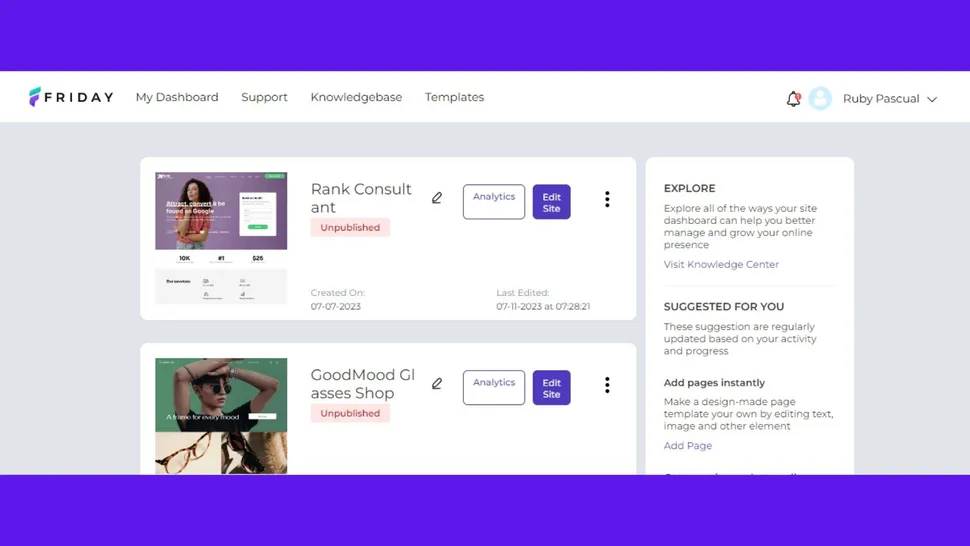 سایت fridaywebsitebuilder