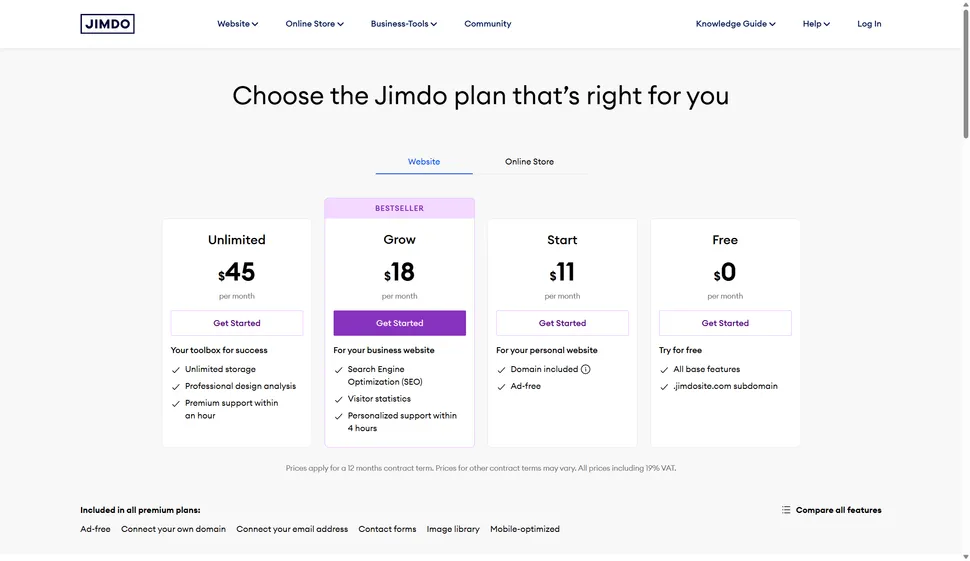 سایت Jimdo 