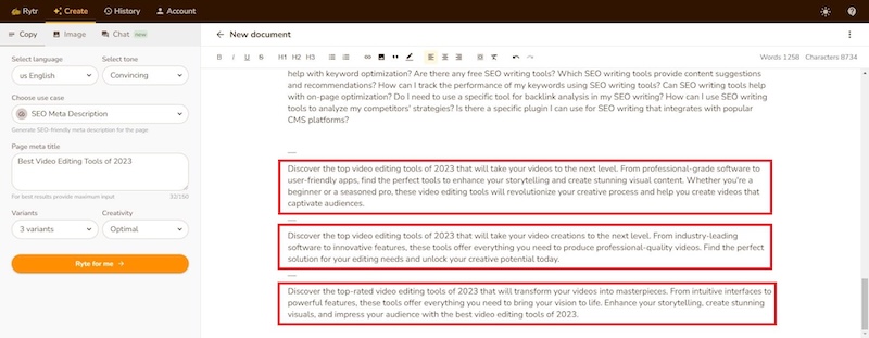 هوش مصنوعی Rytr (رایتر)