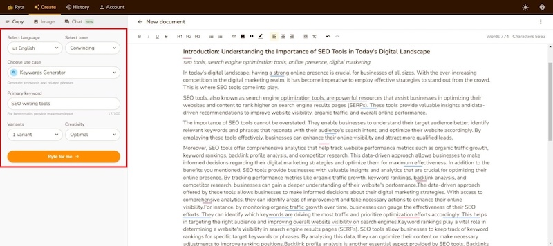 هوش مصنوعی Rytr (رایتر)