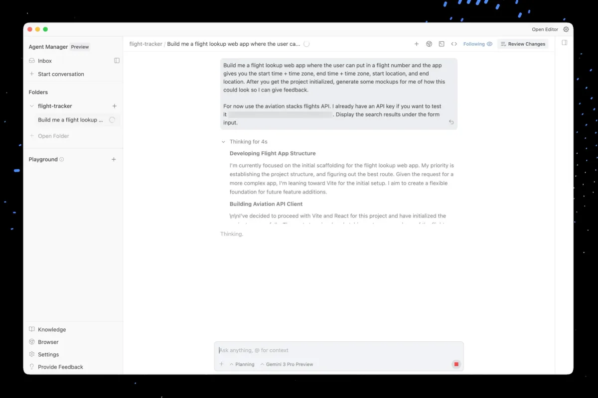 هوش مصنوعی Antigravity گوکل