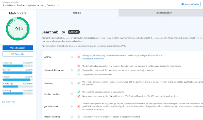 هوش مصنوعی Jobscan